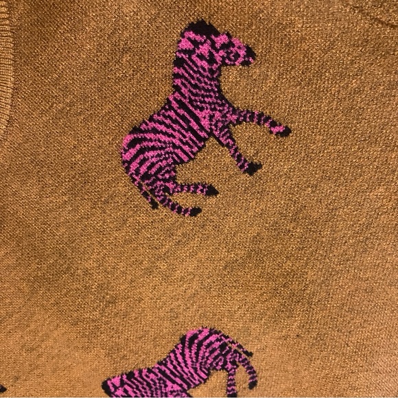 Sugarhill Brighton Lizzie sweater with hot pink zebras (EUC) - Picture 5 of 6